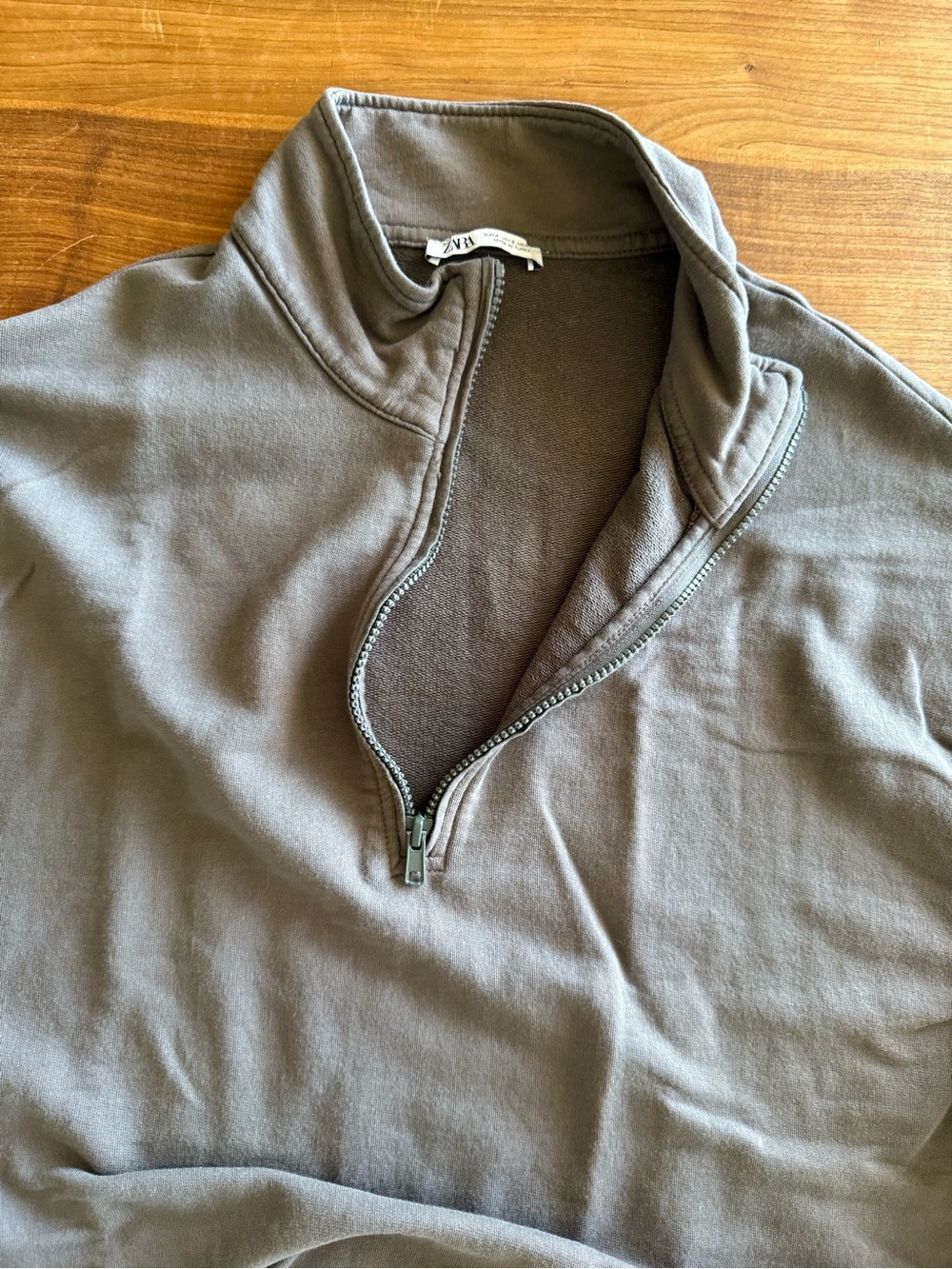 Oversized Boxy Knit T-shirt w/ Zip